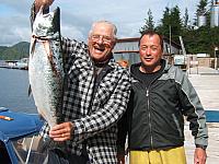 Dad caught a salmon 