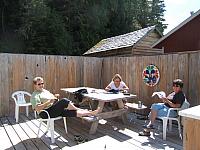 Ladies enjoying the sun at Sullivan Square